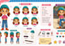 draw kids character design for children book illustration